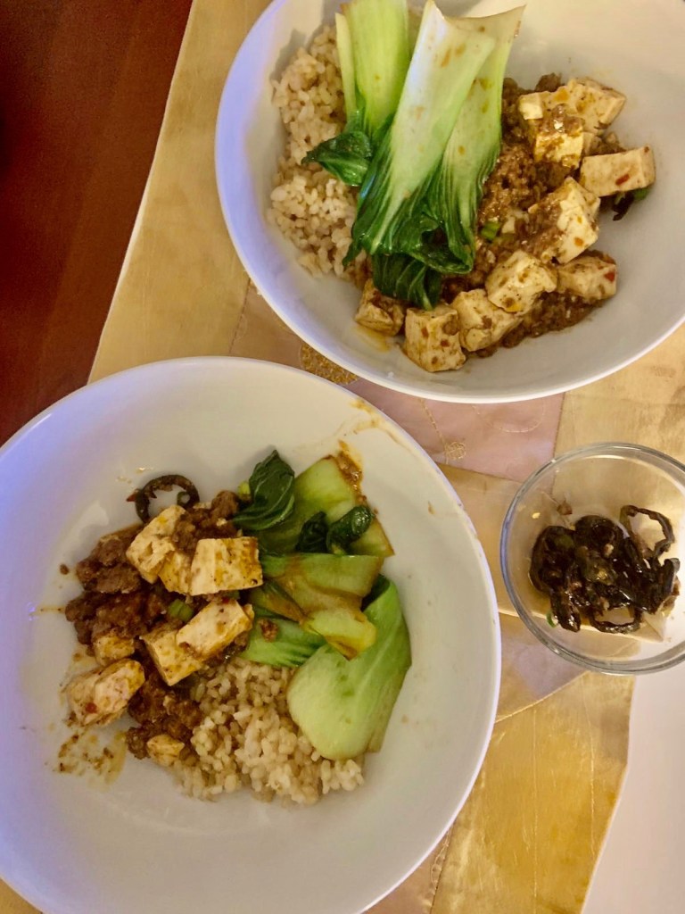 mapo tofu with bok choy