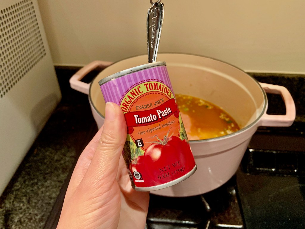 Using leftover tomato paste from yesterday's spaghetti dish
